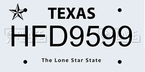 HFD9599 Texas License Plate