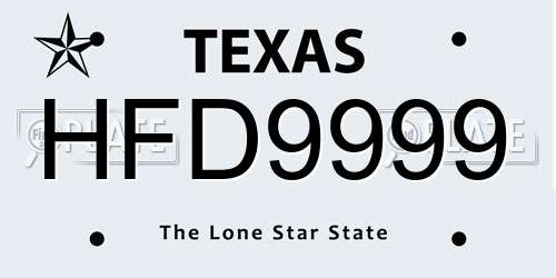 HFD9999 Texas License Plate