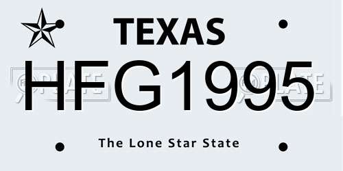 HFG1995 Texas License Plate