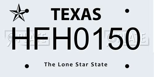 HFH0150 Texas License Plate