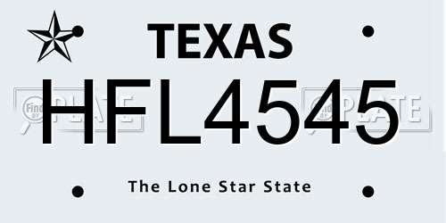 HFL4545 Texas License Plate