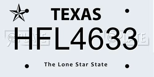 HFL4633 Texas License Plate