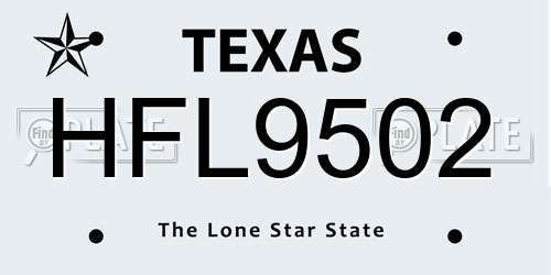 HFL9502 Texas License Plate