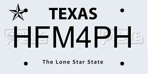 HFM4PH Texas License Plate
