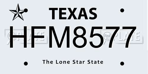 HFM8577 Texas License Plate