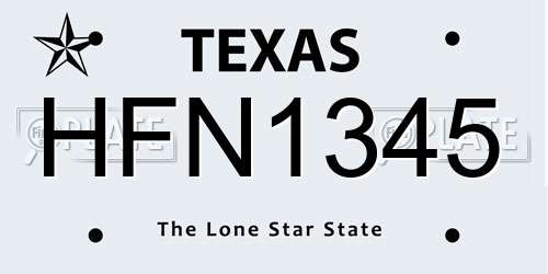 HFN1345 Texas License Plate