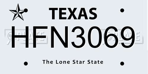 HFN3069 Texas License Plate