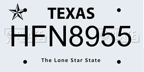 HFN8955 Texas License Plate