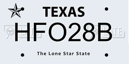 HFO28B Texas License Plate