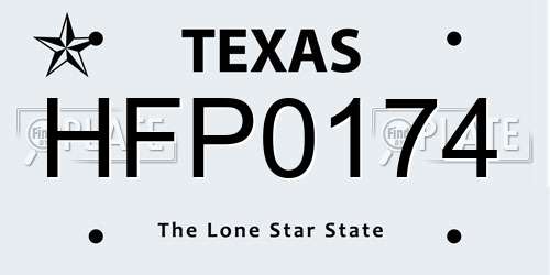 HFP0174 Texas License Plate