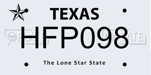 HFP098 Texas License Plate