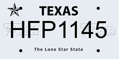 HFP1145 Texas License Plate