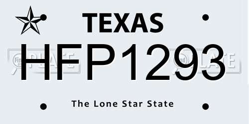 HFP1293 Texas License Plate