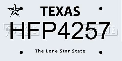 HFP4257 Texas License Plate