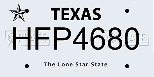 HFP4680 Texas License Plate