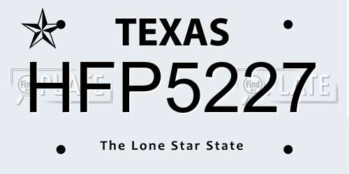 HFP5227 Texas License Plate