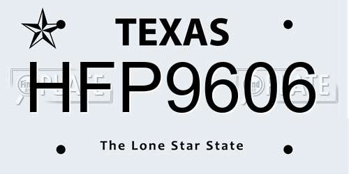HFP9606 Texas License Plate