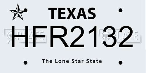 HFR2132 Texas License Plate