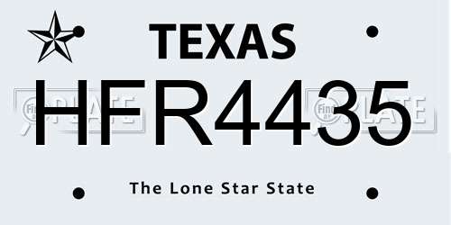HFR4435 Texas License Plate