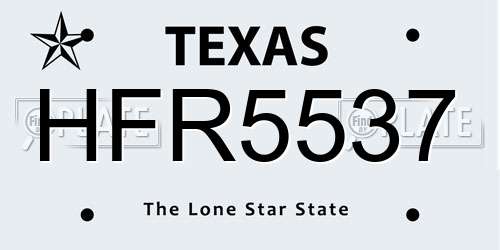 HFR5537 Texas License Plate
