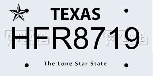 HFR8719 Texas License Plate