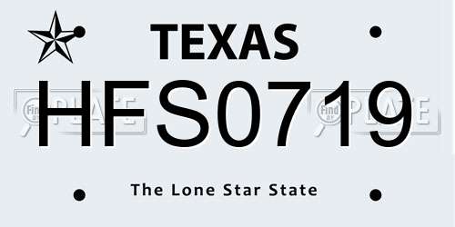 HFS0719 Texas License Plate