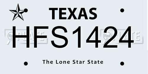 HFS1424 Texas License Plate