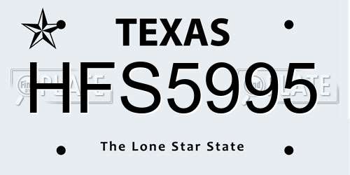 HFS5995 Texas License Plate