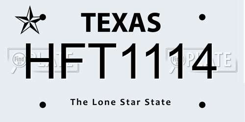 HFT1114 Texas License Plate