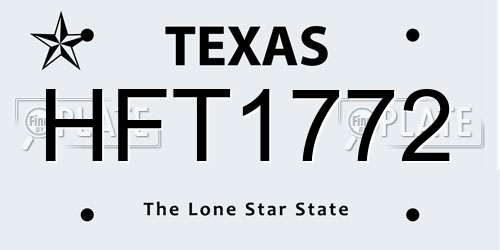 HFT1772 Texas License Plate