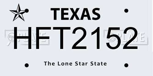 HFT2152 Texas License Plate