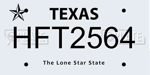 HFT2564 Texas License Plate