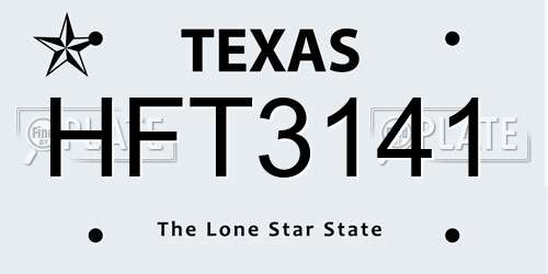 HFT3141 Texas License Plate