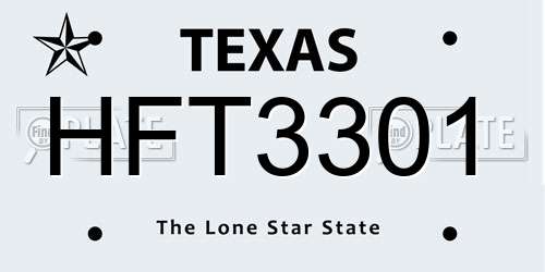 HFT3301 Texas License Plate