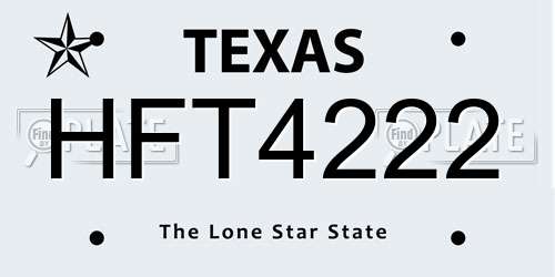 HFT4222 Texas License Plate