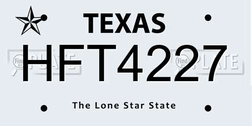 HFT4227 Texas License Plate