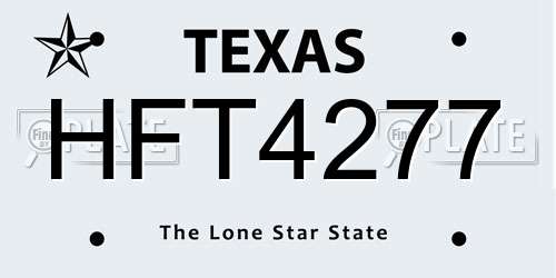 HFT4277 Texas License Plate