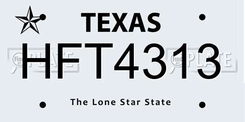 HFT4313 Texas License Plate