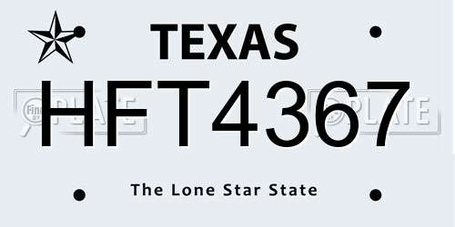 HFT4367 Texas License Plate
