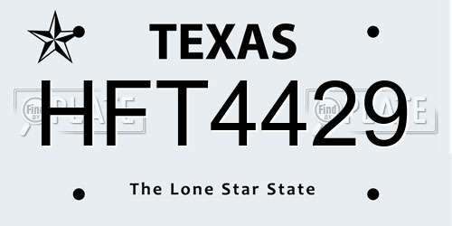HFT4429 Texas License Plate
