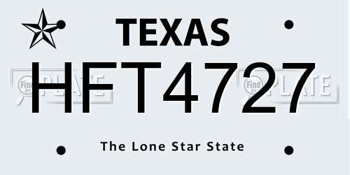 HFT4727 Texas License Plate