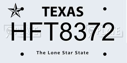 HFT8372 Texas License Plate
