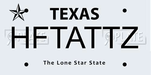 HFTATTZ Texas License Plate