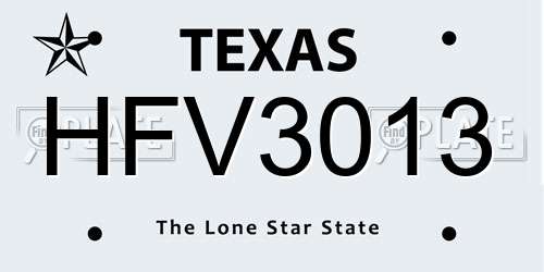 HFV3013 Texas License Plate
