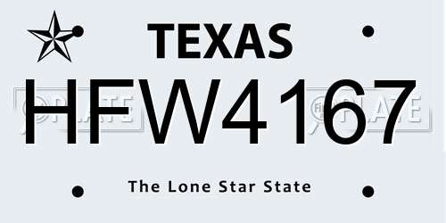 HFW4167 Texas License Plate