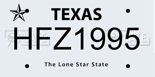 HFZ1995 Texas License Plate