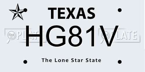 HG81V Texas License Plate