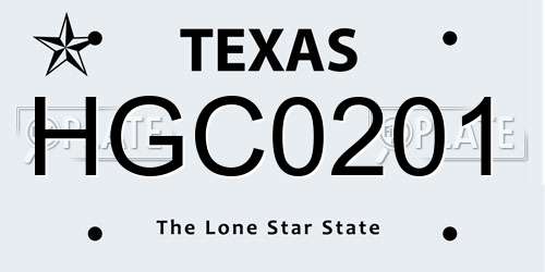 HGC0201 Texas License Plate