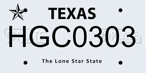 HGC0303 Texas License Plate