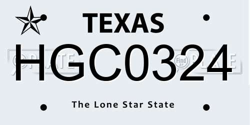HGC0324 Texas License Plate